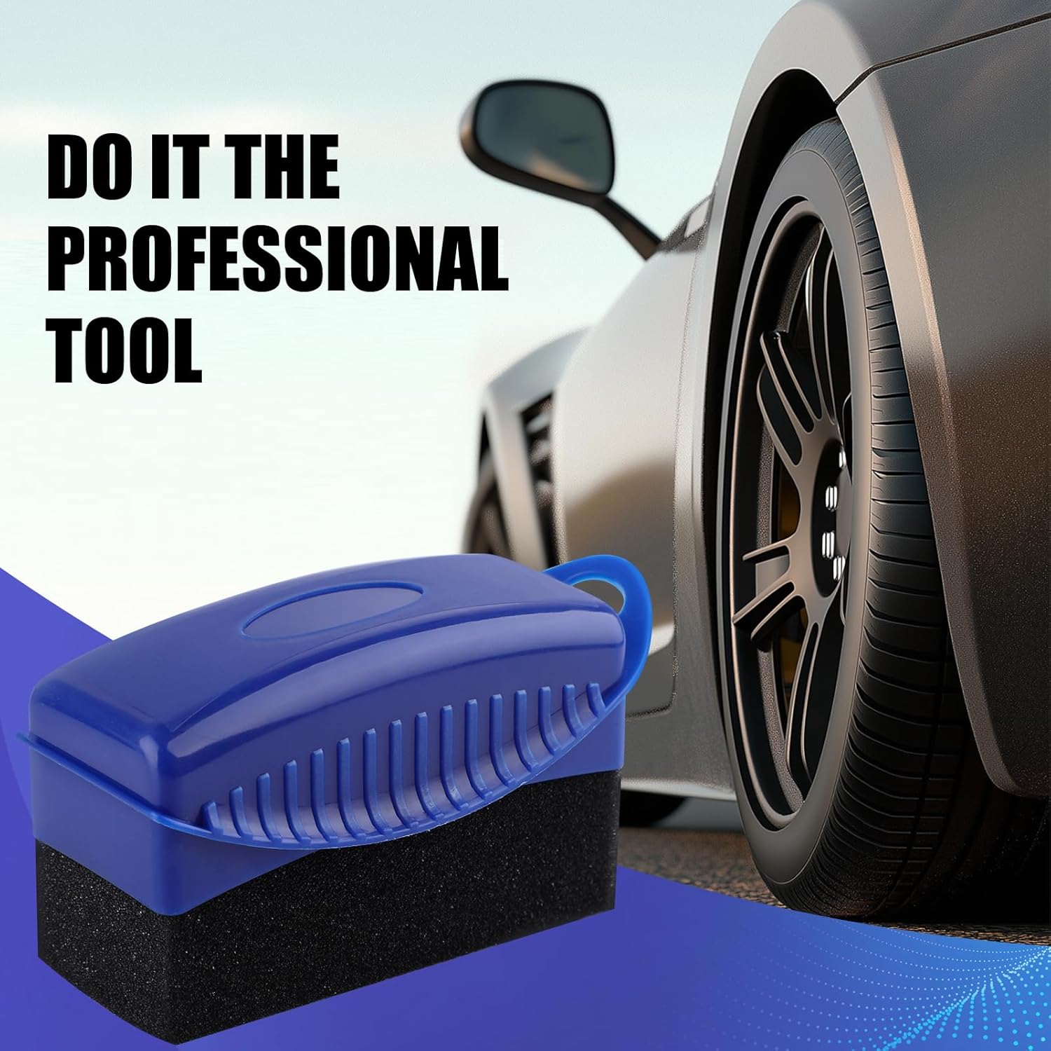 Tire Shine Dressing Applicator Pad – 2PCS Grip Handle Foam Pads for Tire Care & Wax Application