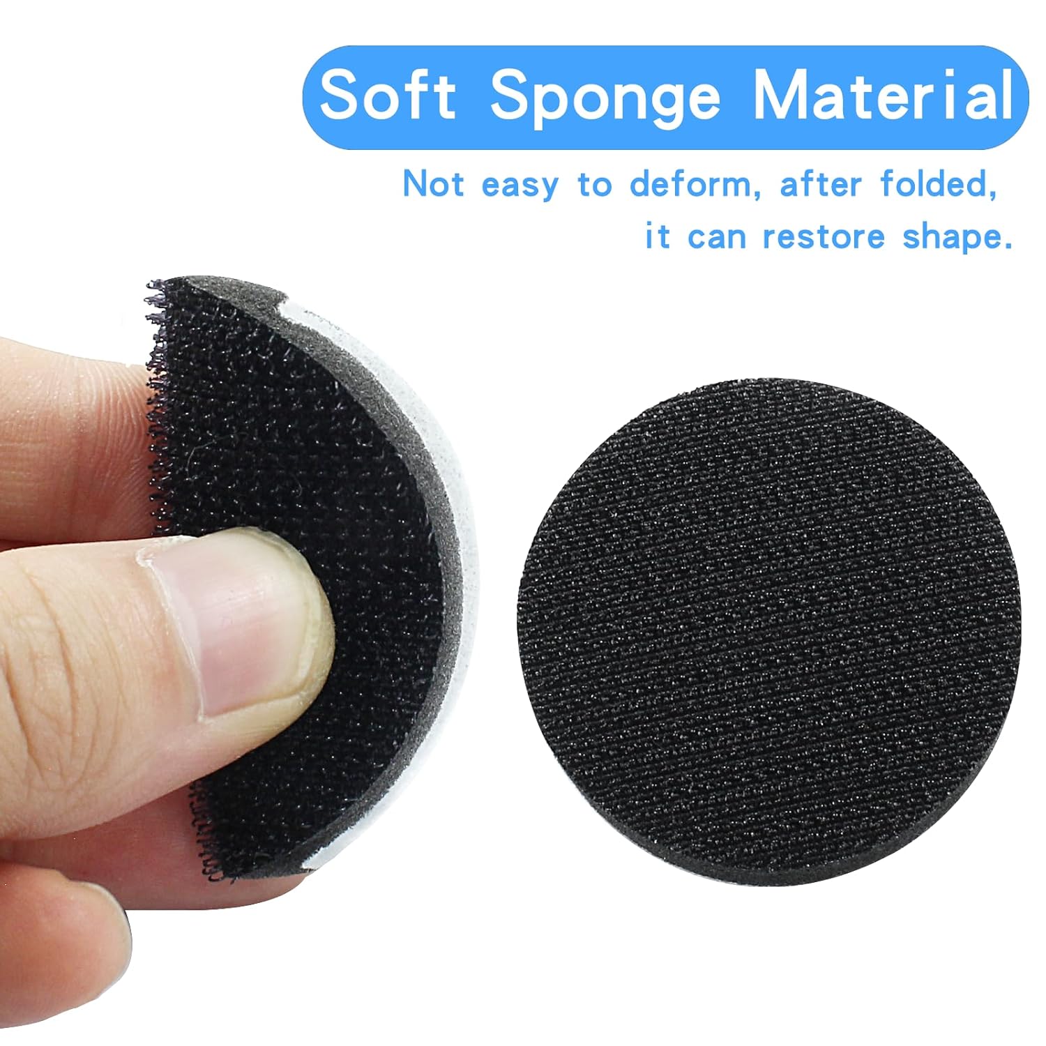 2-Inch Hook and Loop Foam Polishing Pad – 49mm Diameter, 11mm Thickness｜Mini Round Buffing Pad for Polisher & Grinder Tools